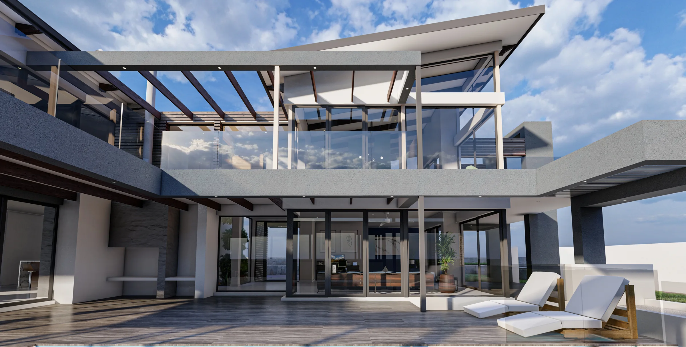 House van Breda, a double-storey home with a pool deck